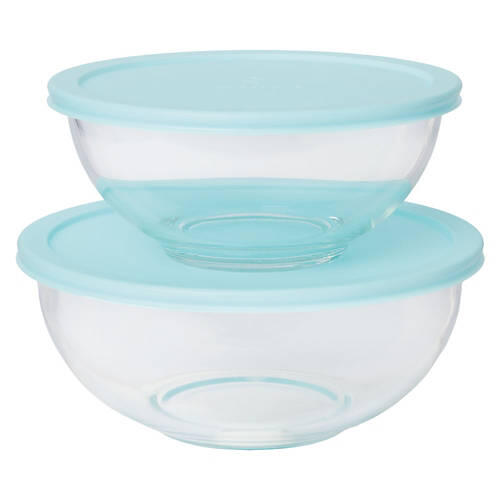 Round Glass Container - Blue