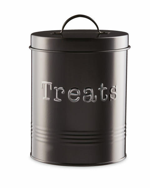 Black Pet Treat Storage Tin