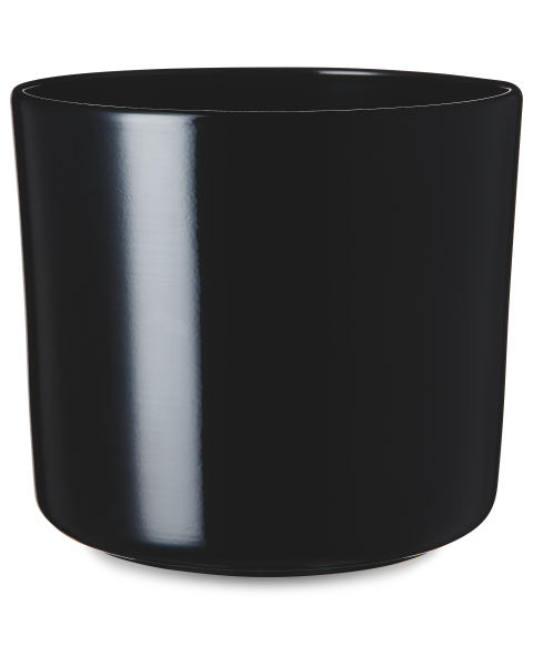 Black Shiny Ceramic Pot