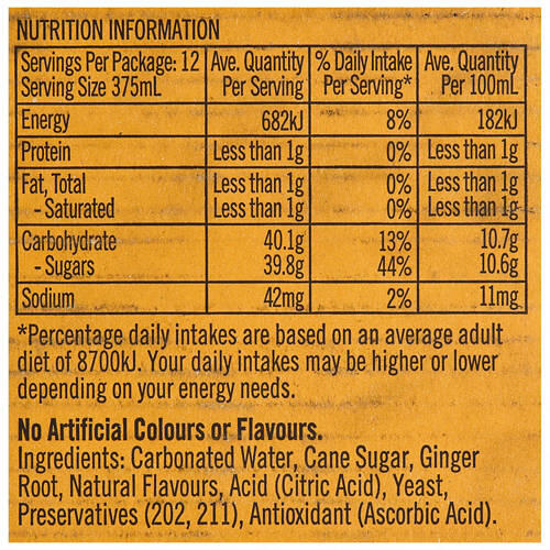 Ginger Beer 12 Pack 375ml