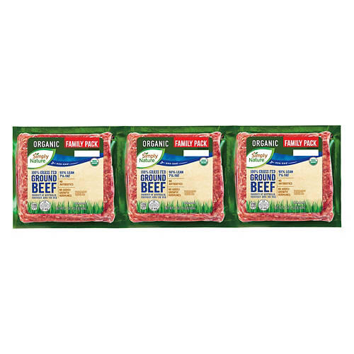 Non-GMO Organic Grass Feed 93% Ground Beef, 4 lb