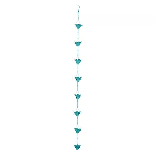 Steel Rain Chain - Blue Flower