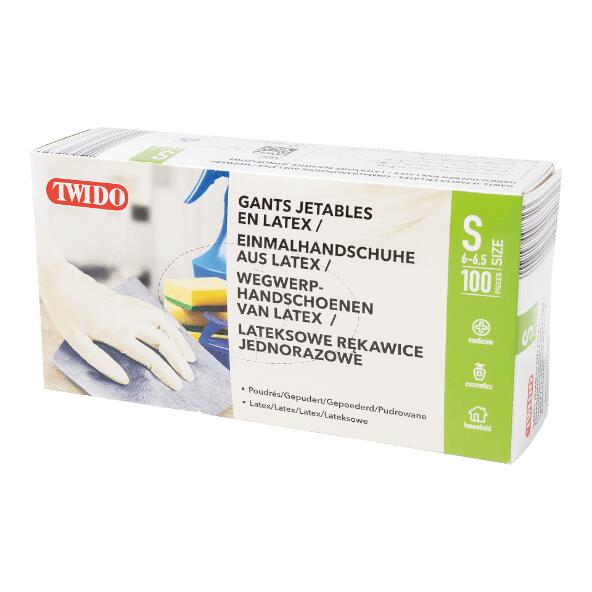 TWIDO HOUSEHOLD(R) 				Gants en latex, 100 pcs