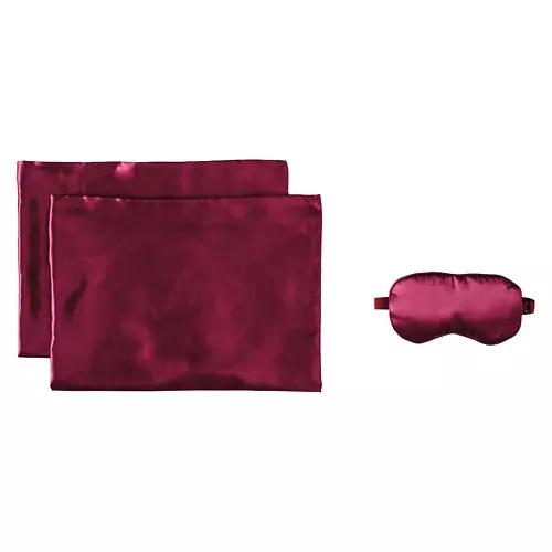 2 Pack Pillowcases & Eye Mask, Red