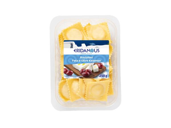 Ravioloni with Feta Cheese and Kalamon Olives