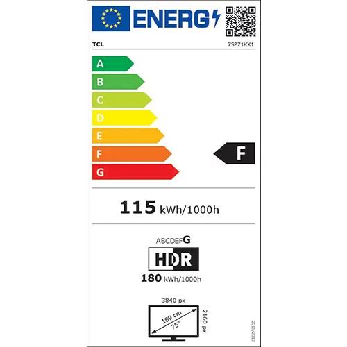 TCL 75" (189 cm) 4K QLED GOOGLE TV