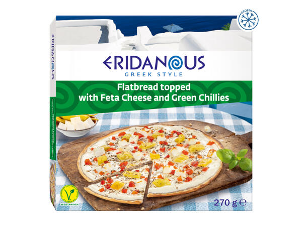 Eridanous Flatbread topped with Feta Cheese & Green Chillies