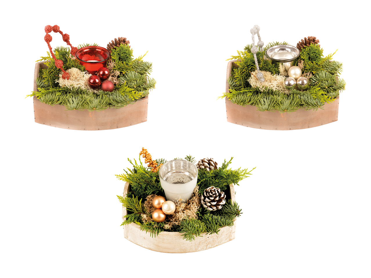 Composition de l'Avent dans une boîte en bois