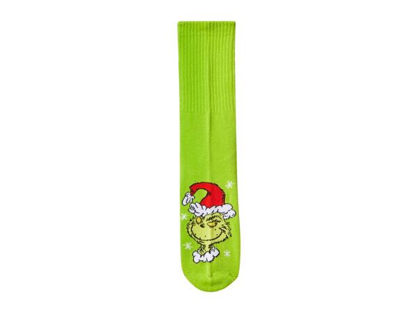 Adults' White/Red/Green Grinch Socks - 3 Pairs