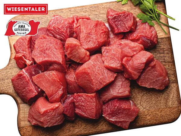 Frisches Gulaschfleisch vom Rind