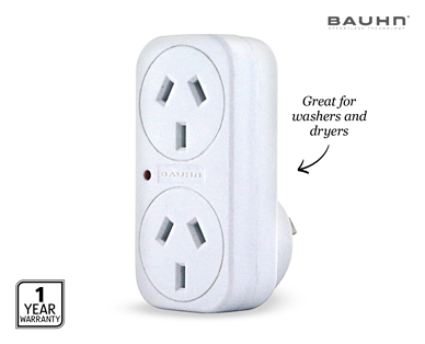 DOUBLE ADAPTOR WITH SURGE PROTECTION