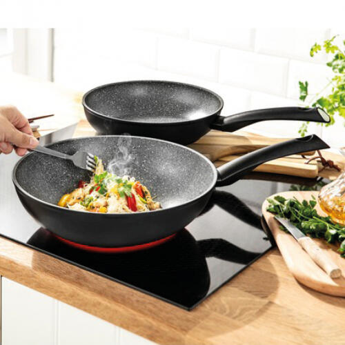 Poêle ou wok à induction aspect granite