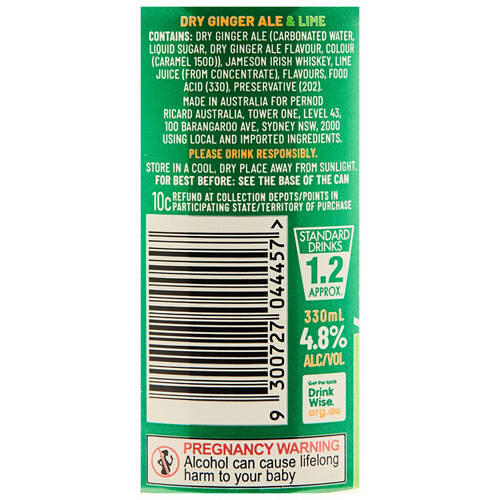 Dry & Lime Cans 4 Pack 330ml