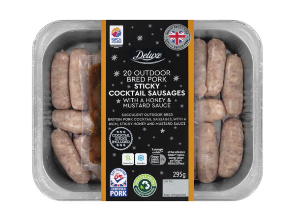 Deluxe 20 Sticky Cocktail Sausages with a Honey & Mustard Sauce
