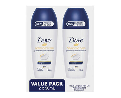 Dove Antiperspirant Roll-On Deodorant for Men or Women 2 x 50ml