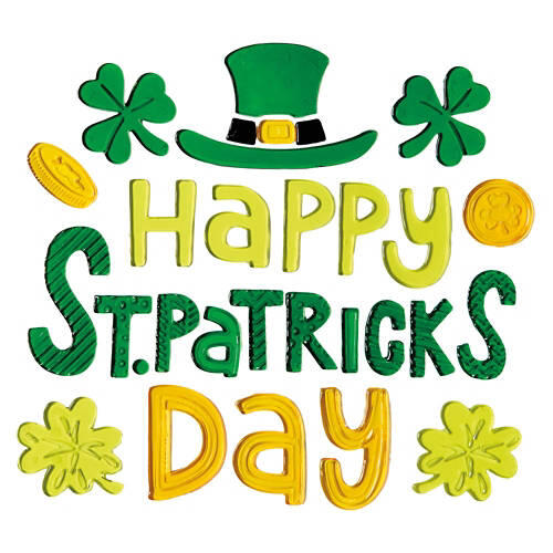 Happy St. Patrick's Day Gel Clings