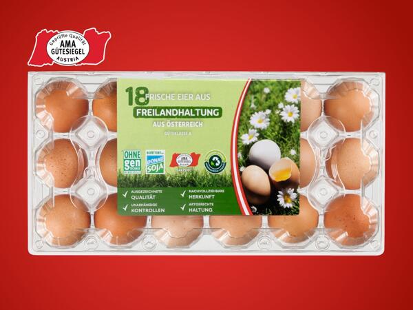 Eier aus Freilandhaltung 18er
