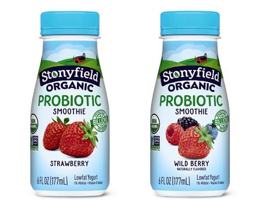 Stonyfield 
 Organic Strawberry or Wildberry Yogurt Smoothies
