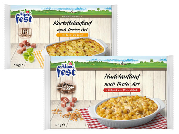 ALPENFEST Nudel- oder Kartoffelauflauf