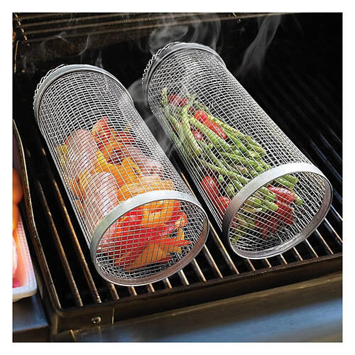 2 Pack Rolling Grill Basket