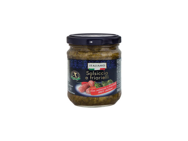 Sauce with 100% Italian Turnip Tops or Sausage and Friarielli