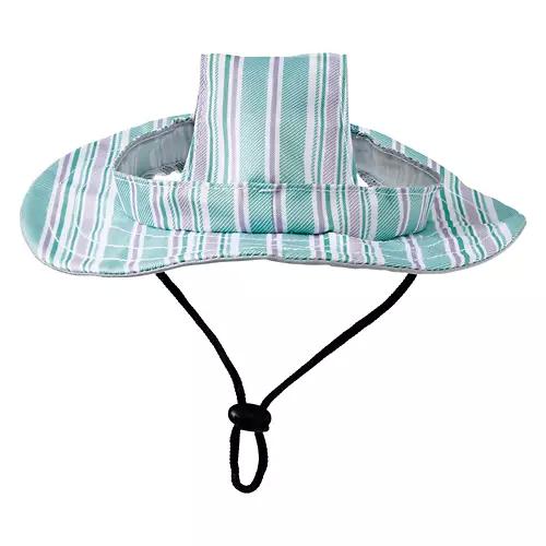Pet Hat - Green Stripe, M/L