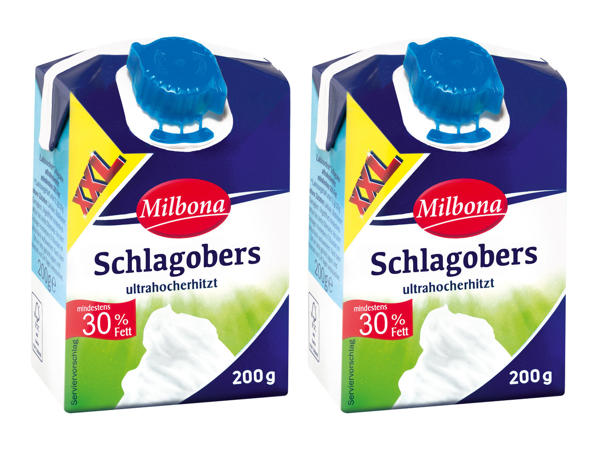 MILBONA Haltbarer Schlagobers 2x 200 g