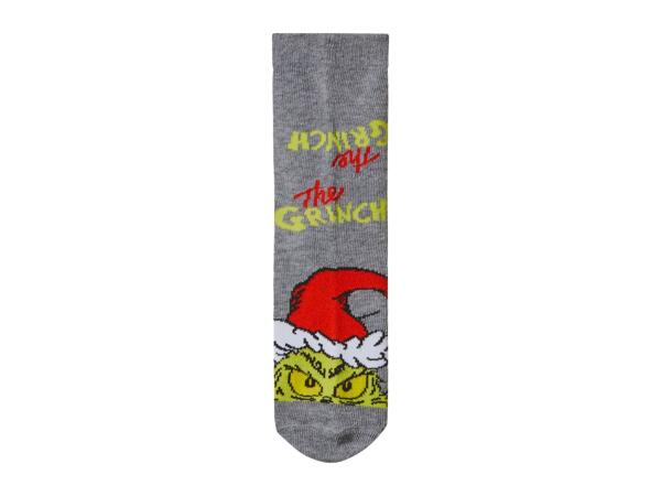 Kids' Grey & Green Grinch Socks - 2 Pairs