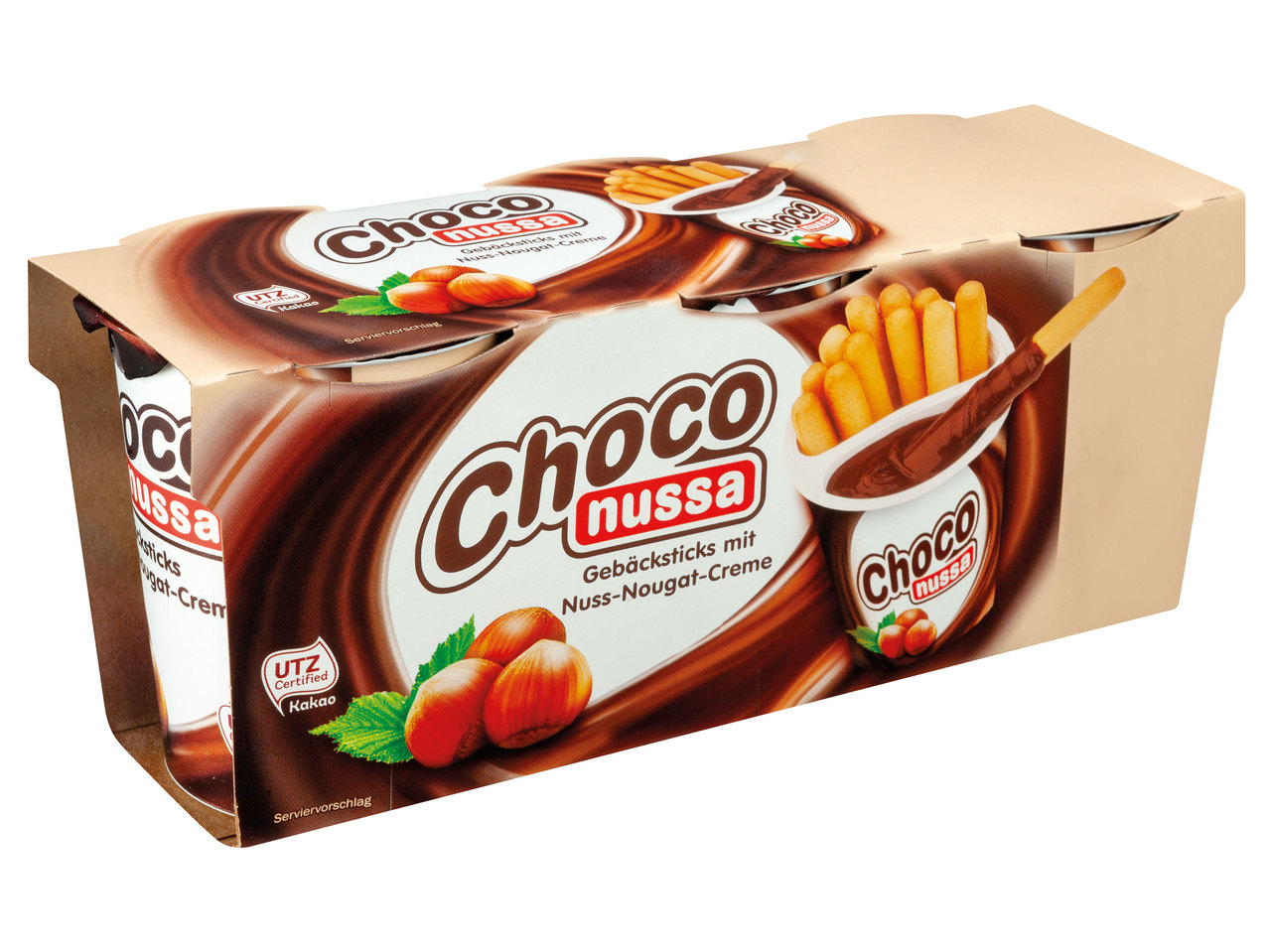CHOCO NUSSA Gebäcksticks mit Nuss-Nougatcreme