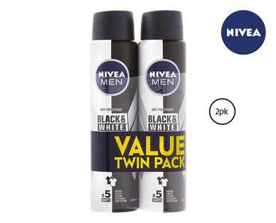 Nivea Invisible Black & White Antiperspirant 2 x 153g/151g