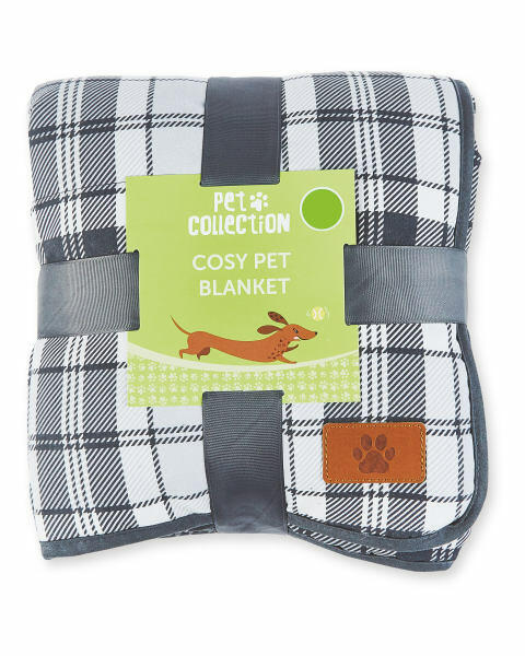 Charcoal Check Cosy Pet Blanket