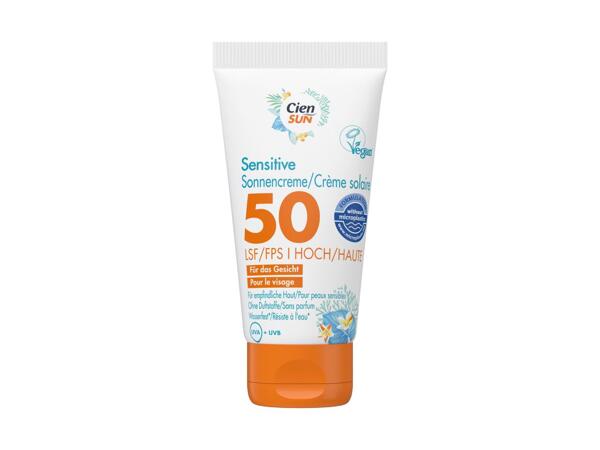 Crème solaire Sensitive pour le visage FPS 50