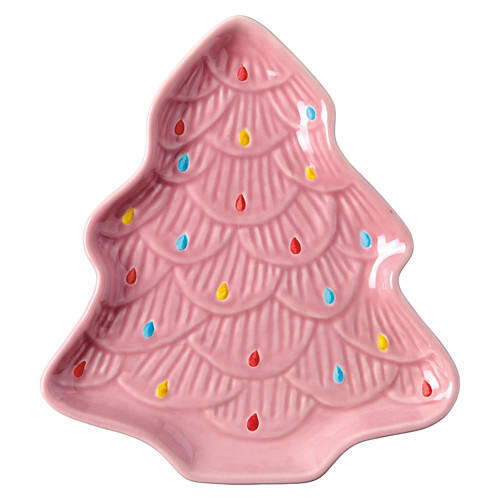 Holiday Crofton Tree Shaped Plate, Pink