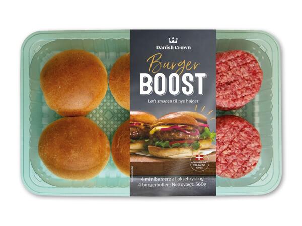Burger Boost, crispy lårsteak eller ribsteaks