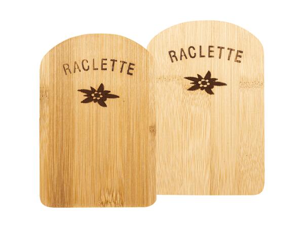 Sous-plats en bois pour poêlons à raclette, set de 2
