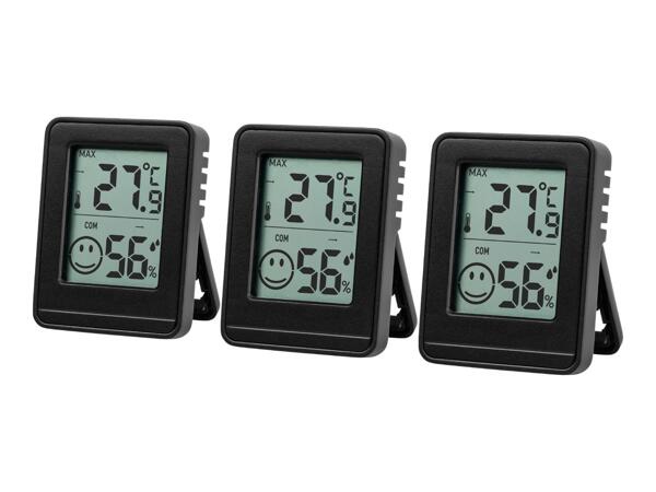 Black Thermometer & Hygrometer - 3 Pack