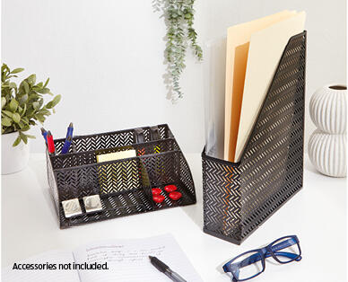 Black Metal Desk Storage