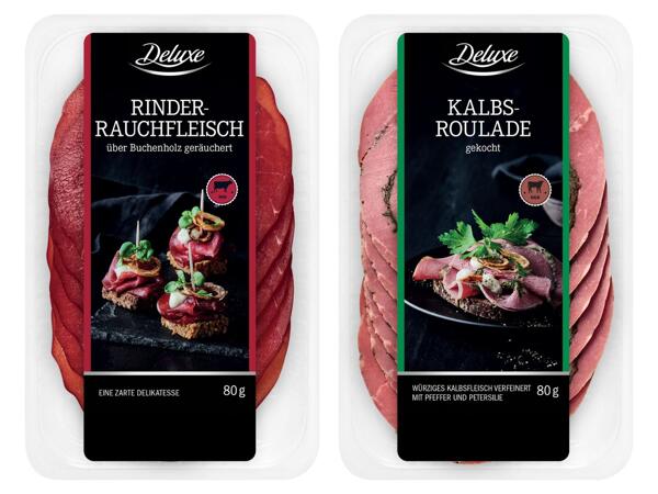 Kalbsroulade oder Rinderrauchfleisch