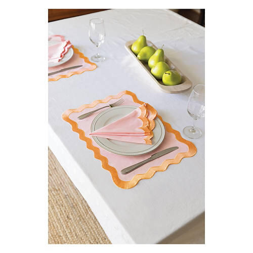 4 Pack Placemats - Pink Scallop
