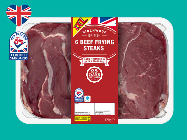 Birchwood British 6 Beef Frying Steaks