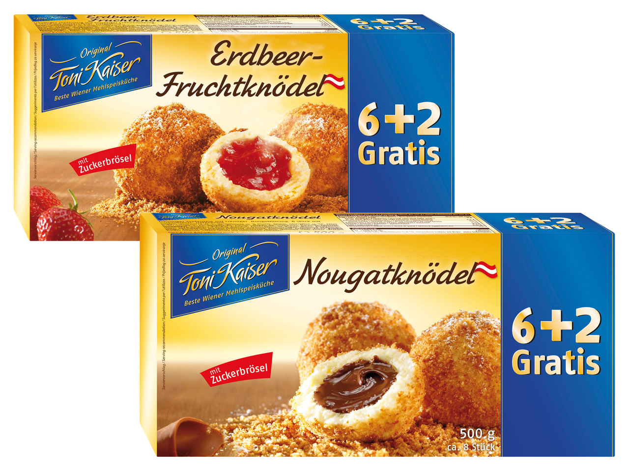 TONI KAISER Nougat-/Erdbeerknödel