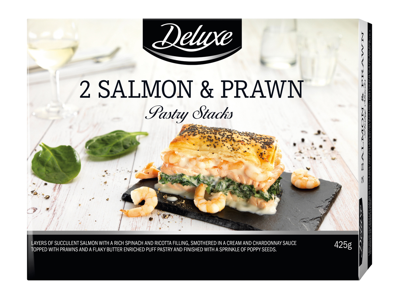 2 feuilletés au saumon et crevettes