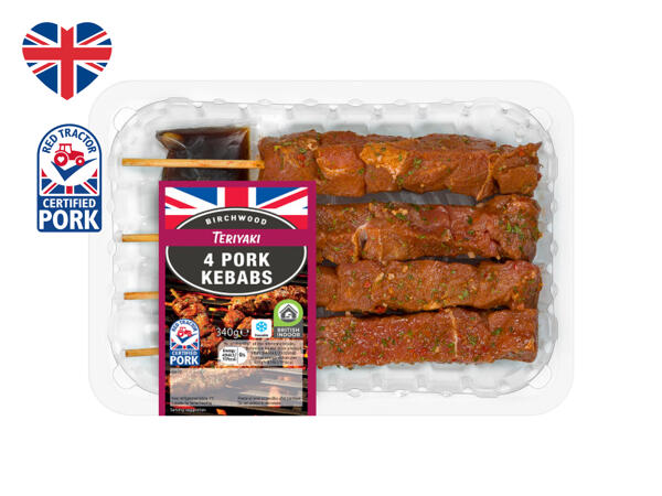 Birchwood 4 Teriyaki British Pork Kebabs