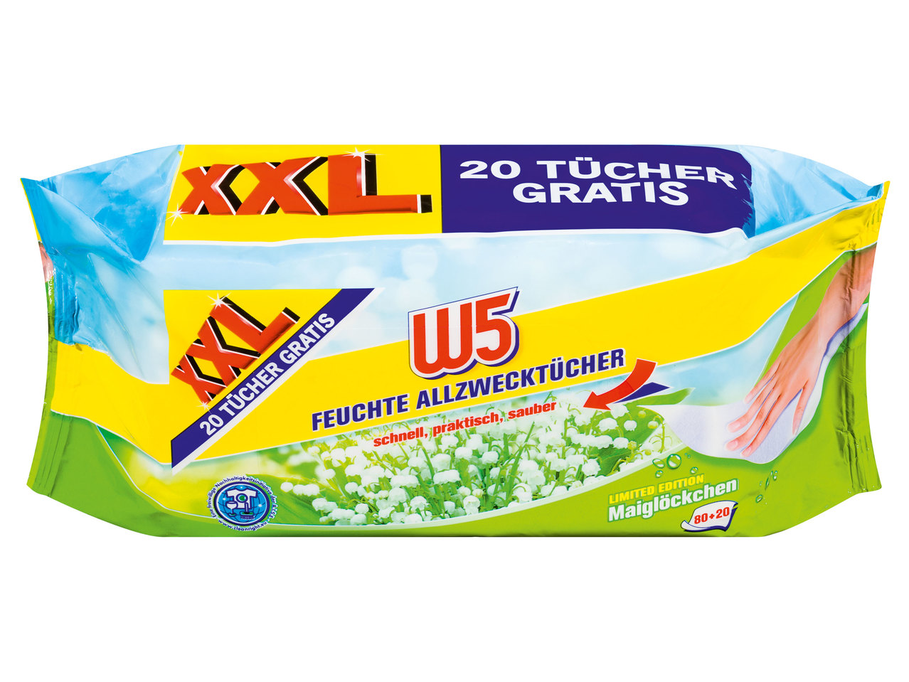 W5 Feuchte Allzwecktücher 80 Stk. + 20 Stk. gratis
