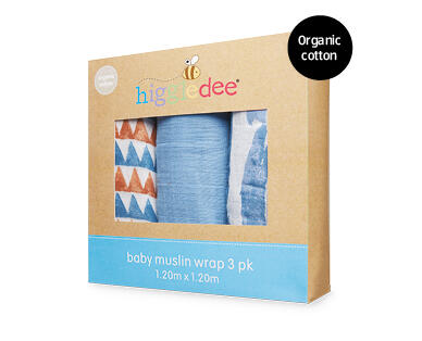 Baby Muslin Wrap 3pk