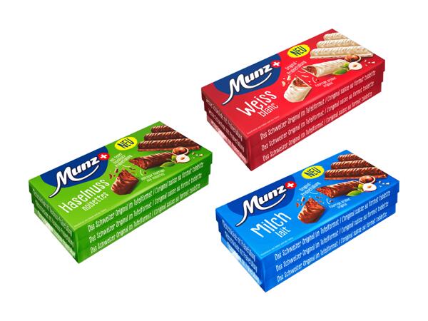 Branches de chocolat en tablette Munz, pack de 3