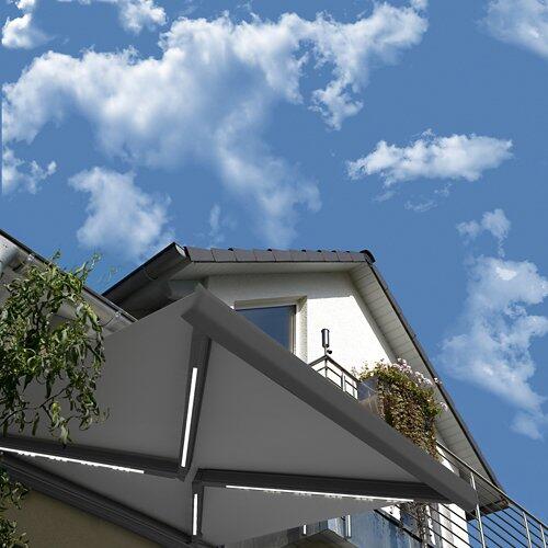 HOME DELUXE ELOS Vollkassettenmarkise anthrazit 350 x 250 cm inkl. Windsensor