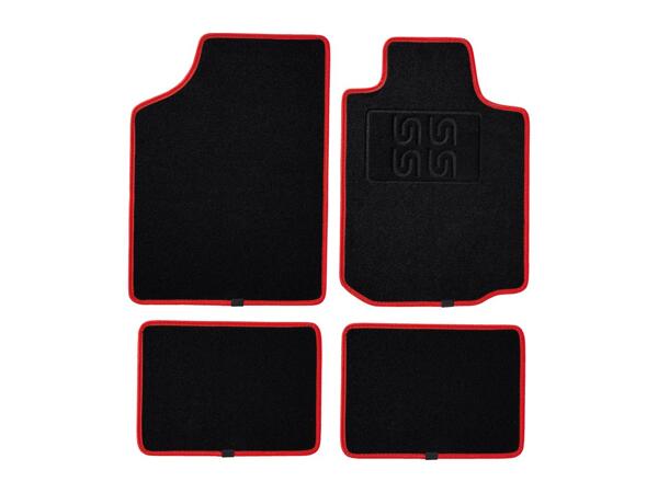 Ultimate Speed Black & Red RS Racing Car Mat Set - 4 Piece Set