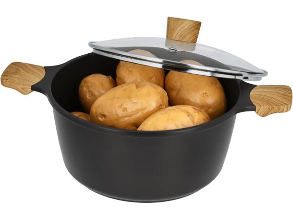 Cast Aluminium Pot Ø 24 cm with Glass Lid