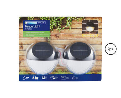 Solar Gutter Light 2pk or Fence Light 2pk